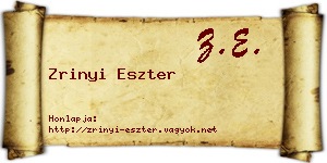 Zrinyi Eszter névjegykártya
